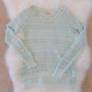 Daytrip Sweaters - Daytrip pastel mint blue light-weight sweater Daytrip Sweaters - Daytrip pastel mint blue light-weight sweater